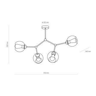 Suspension Fairy 4 lumières – noir – en métal – style rustique