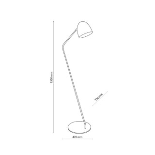 Lampadaire Soho 1 lumière – noir – en métal – style moderne