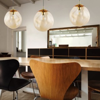 Suspension Sol 1 lumière – doré & noir – en métal – style moderne et chic