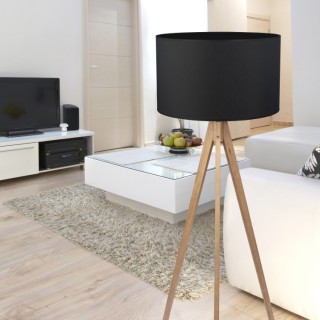 Lampadaire Treviso 1 lumière – pin – en métal et bois – style moderne