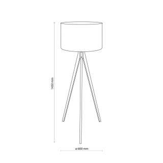 Lampadaire Treviso 1 lumière – pin – en métal et bois – style moderne