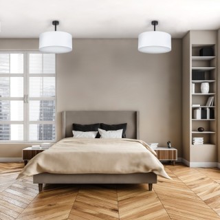 Suspension Rondo 4 lumières – noir – en métal – style moderne