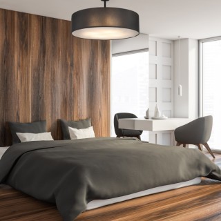 Plafonnier Rondo 4 lumières – blanc – en métal – style loft