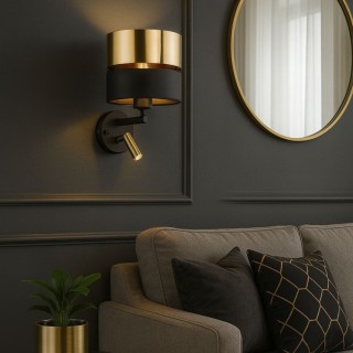 Applique murale Hilton 1 lumière – noir – en métal – style moderne et chic