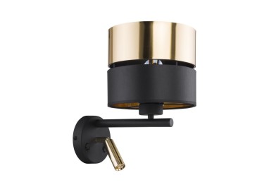Applique murale Hilton 2 lumières – doré & noir – en métal – style moderne et loft