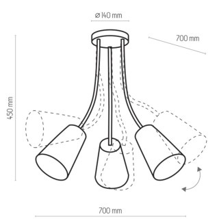 Plafonnier Wire 3 lumières – mélanger – en métal – style moderne