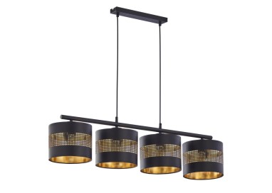 Suspension Tago 4 lumières – noir – en métal – style moderne et chic