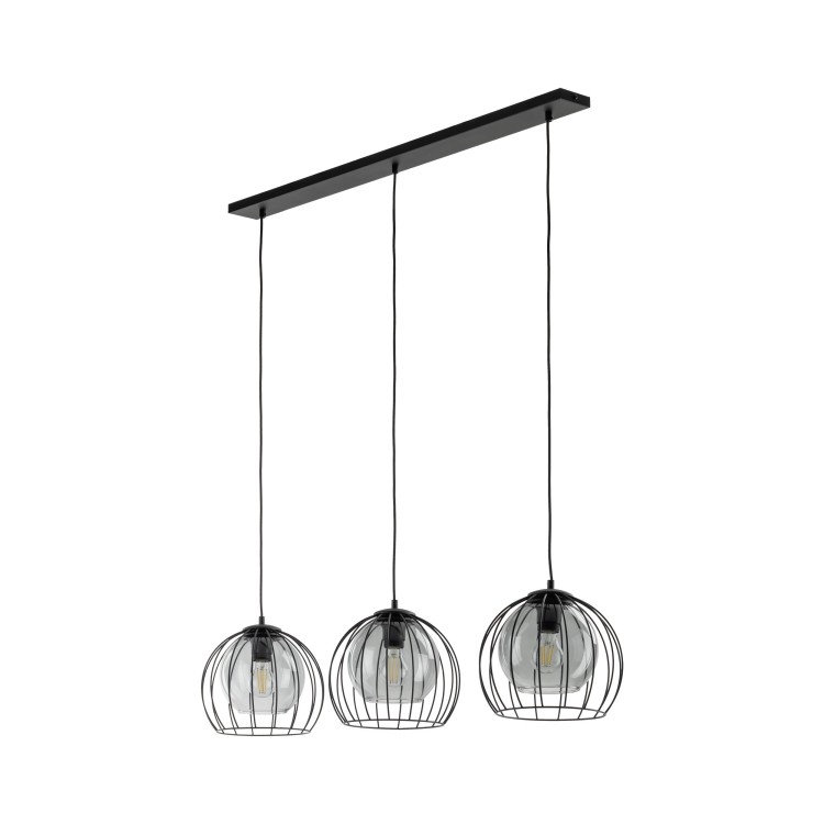Suspension Universo 3 lumières – noir – en métal – style moderne et chic