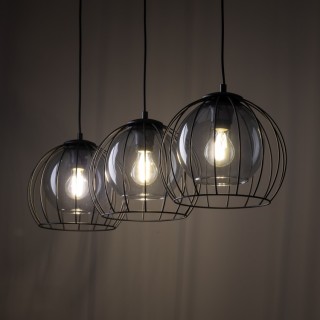 Suspension Universo 3 lumières – noir – en métal – style moderne et chic