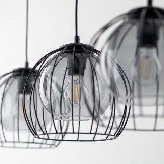 Suspension Universo 3 lumières – noir – en métal – style moderne et chic