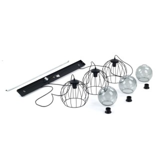 Suspension Universo 3 lumières – noir – en métal – style moderne et chic