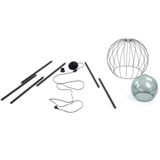 Lampadaire Universo 1 lumière – noir – en métal – style moderne