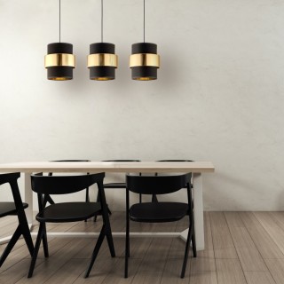 Suspension Calisto 3 lumières – noir – en métal – style moderne et chic