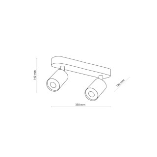Plafonnier Top 2 lumières – blanc & pin – style moderne