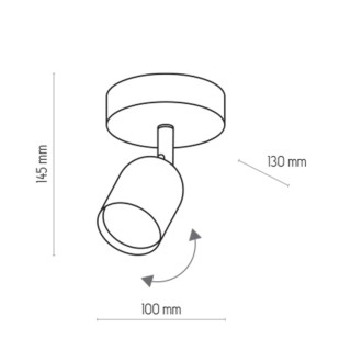 Plafonnier Top 1 lumière – noir – en métal – style moderne