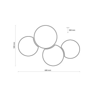 Plafonnier Mona 4 lumières – blanc – en métal – style scandinave