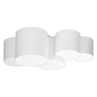 Plafonnier Mona 5 lumières – blanc – en métal – style scandinave
