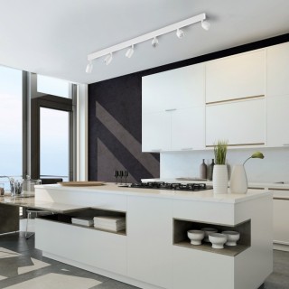 Plafonnier Top 6 lumières – blanc – en métal – style moderne