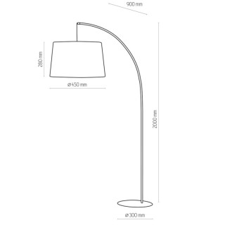 Lampadaire Hang 1 lumière – noir – en métal – style moderne