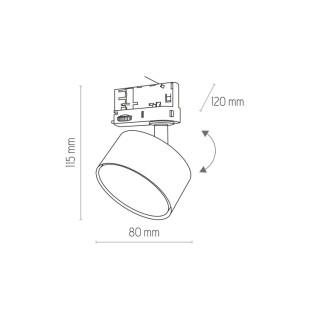 Spot sur rail Tracer 1 lumière – noir – en métal – style moderne