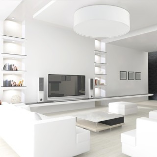 Plafonnier Rondo 1 lumière – blanc – en métal – style scandinave