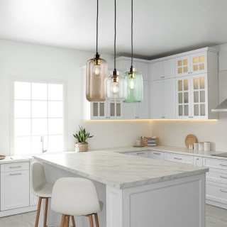 Suspension Marco 3 lumières – doré & noir – en métal – style moderne et chic