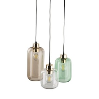 Suspension Marco 3 lumières – doré & noir – en métal – style moderne et chic