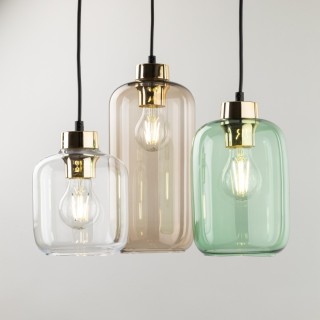 Suspension Marco 3 lumières – doré & noir – en métal – style moderne et chic