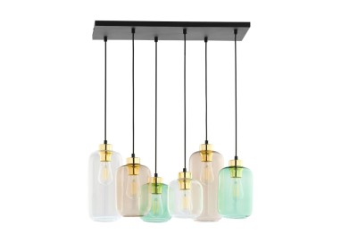 Suspension Marco 6 lumières – doré & noir – en métal – style moderne et chic