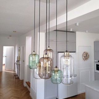 Suspension Marco 6 lumières – doré & noir – en métal – style moderne et chic