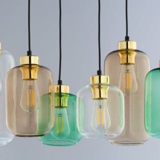 Suspension Marco 6 lumières – doré & noir – en métal – style moderne et chic