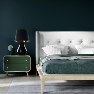 Veilleuse Lacrima 1 lumière – noir – en métal et verre – style moderne et chic