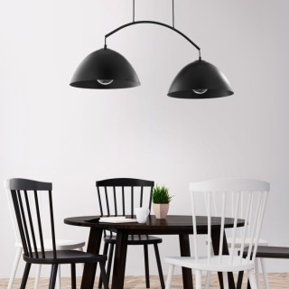 Suspension Faro 2 lumières – noir – en métal – style moderne