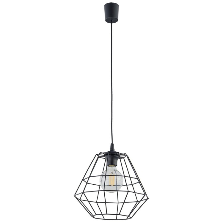 Suspension Diamond 1 lumière – noir – en plastique – style moderne et loft