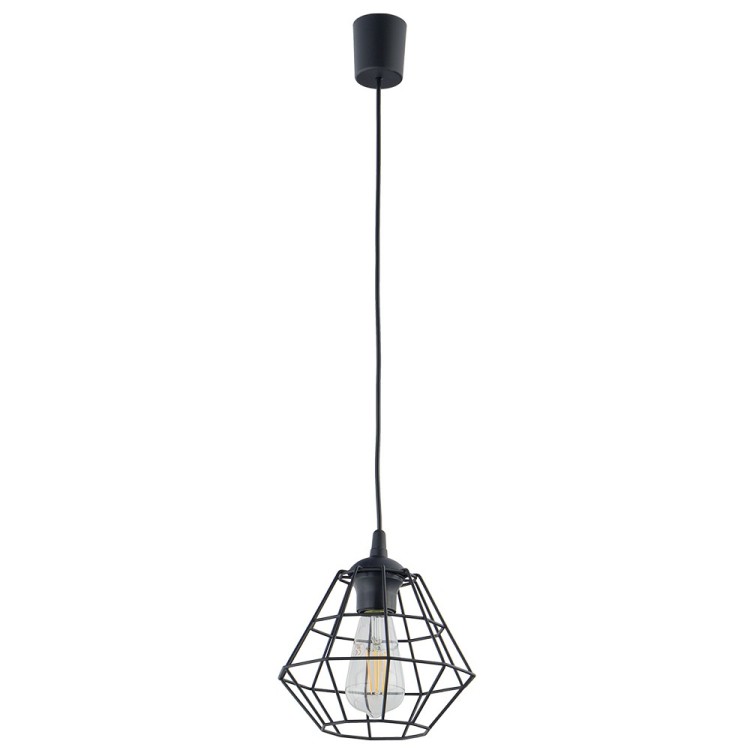 Suspension Diamond 1 lumière – noir – en plastique – style moderne et loft