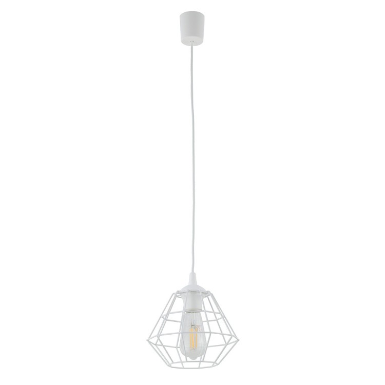 Suspension Diamond 1 lumière – blanc – en plastique – style moderne et loft