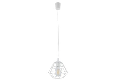 Suspension Diamond 1 lumière – blanc – en plastique – style moderne et loft