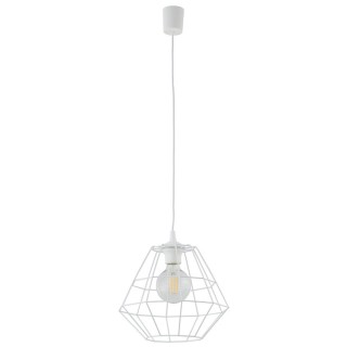 Suspension Diamond 1 lumière – blanc – en plastique – style moderne et loft