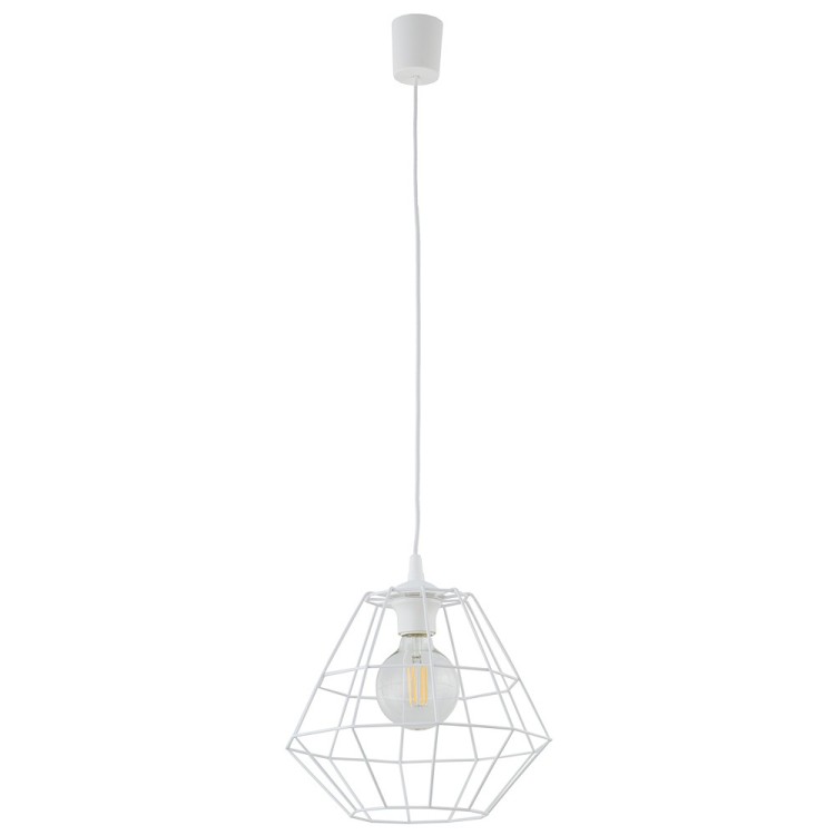 Suspension Diamond 1 lumière – blanc – en plastique – style moderne et loft