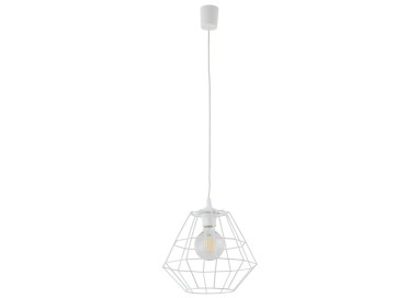 Suspension Diamond 1 lumière – blanc – en plastique – style moderne et loft