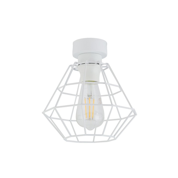 Plafonnier Diamond 1 lumière – blanc – en métal – style moderne et loft