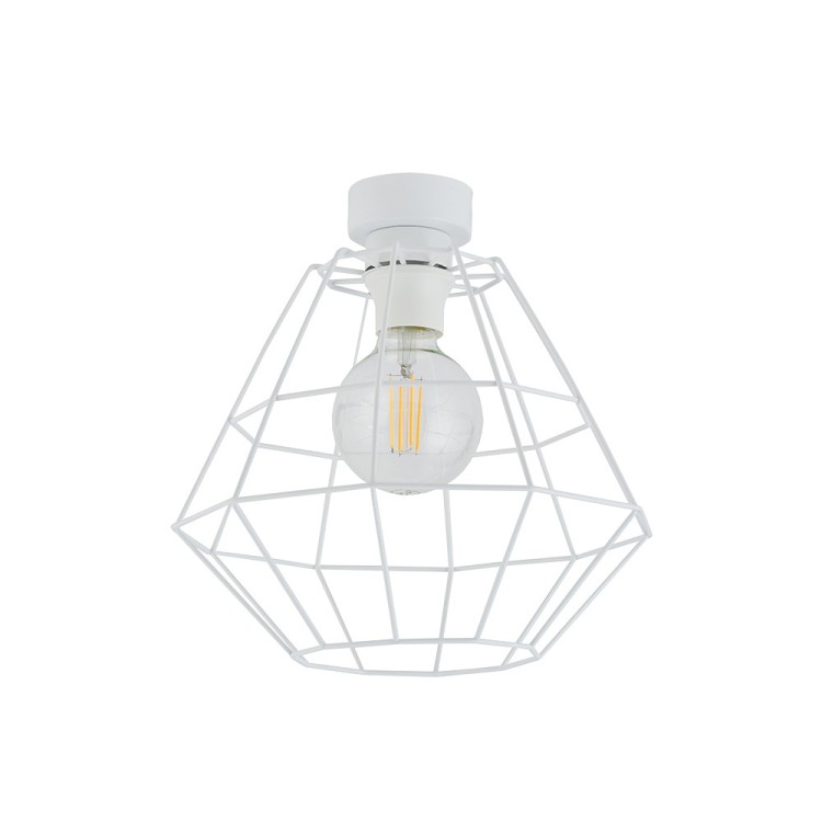 Plafonnier Diamond 1 lumière – blanc – en métal – style moderne et loft