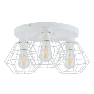 Plafonnier Diamond 3 lumières – blanc – en métal – style moderne et loft