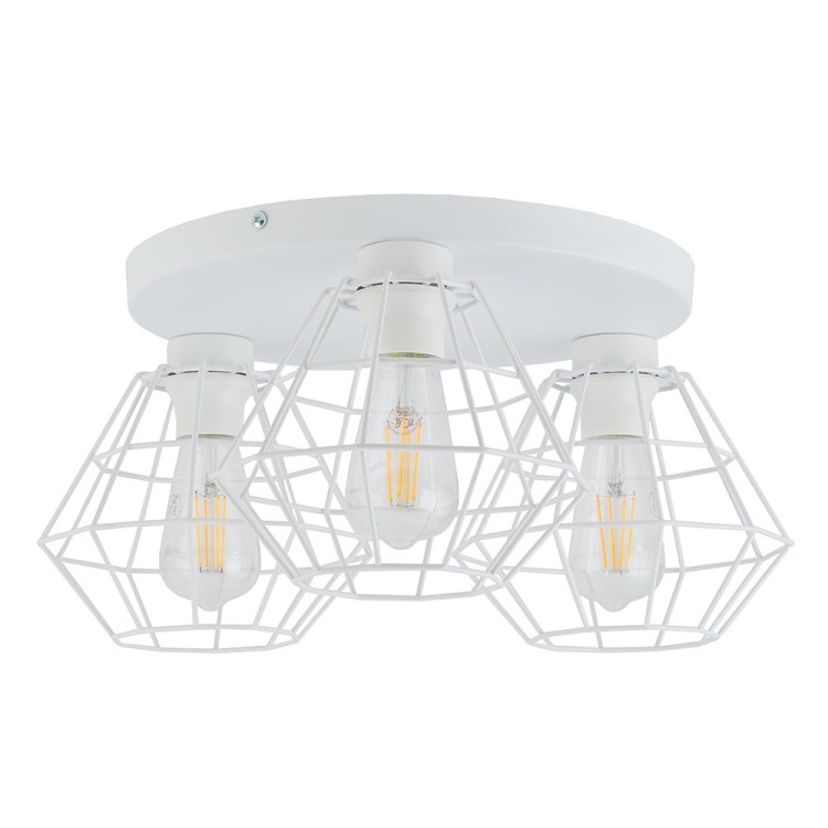 Plafonnier Diamond 3 lumières – blanc – en métal – style moderne et loft