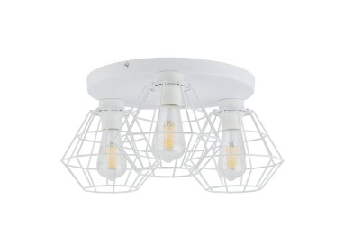 Plafonnier Diamond 3 lumières – blanc – en métal – style moderne et loft