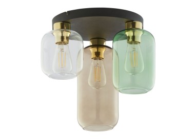 Plafonnier Marco 3 lumières – doré & noir – en métal – style moderne et chic