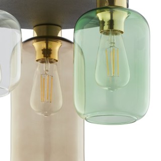 Plafonnier Marco 3 lumières – doré & noir – en métal – style moderne et chic