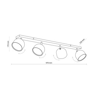 Plafonnier ALTEA blanc - 4 ampoules