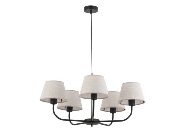 Suspension Chicago 5 lumières – noir – en métal – style rustique