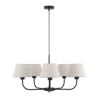 Suspension Chicago 5 lumières – noir – en métal – style rustique